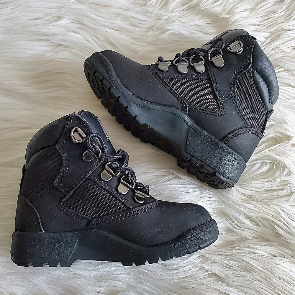 Timberland Black Toddler Waterproof Cushioned Field Boot SZ 9